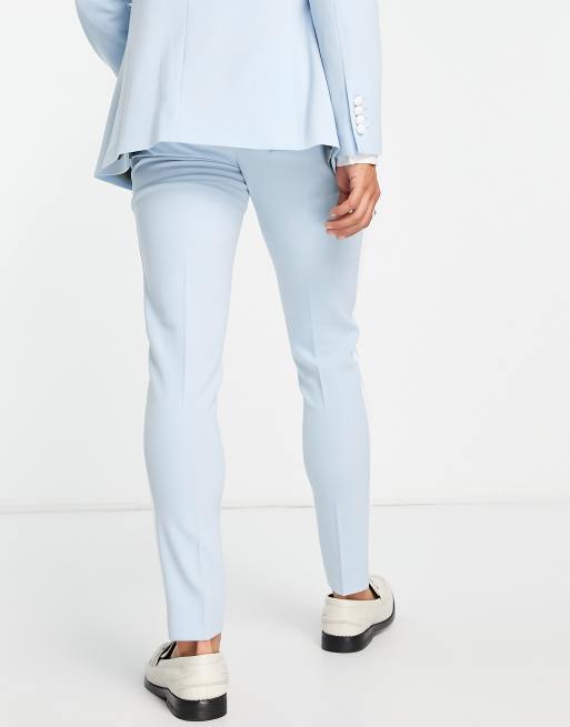 ASOS DESIGN super skinny suit pants in light blue