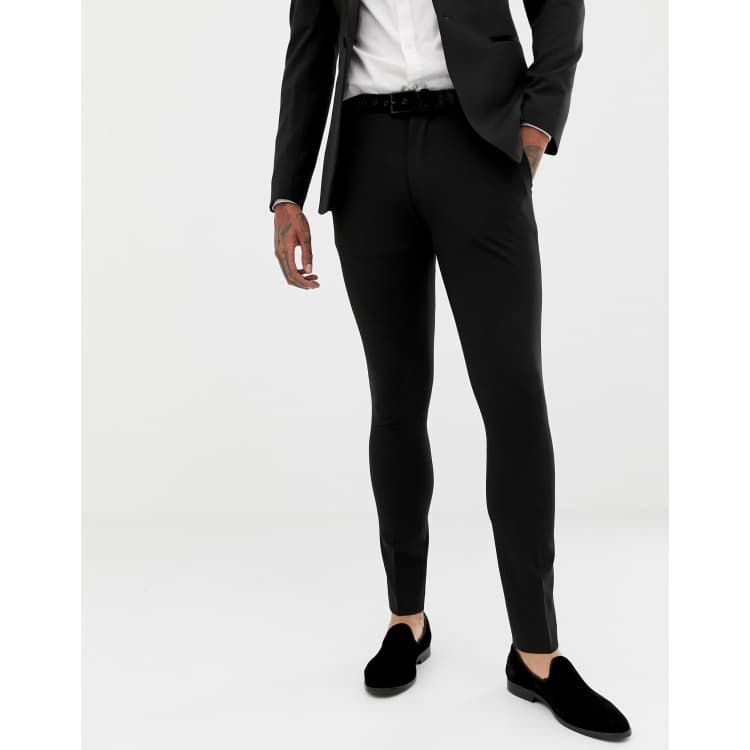 ASOS DESIGN super skinny tuxedo suit trousers in black ASOS