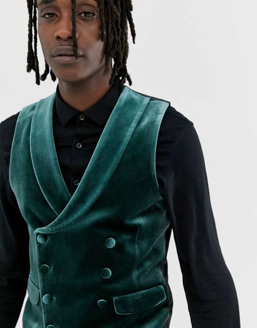 Green 2025 velvet waistcoat