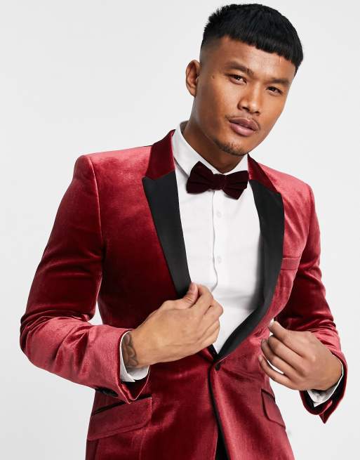 Asos mens hot sale velvet blazer