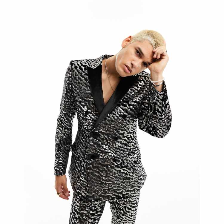 Silver sequin outlet suit jacket