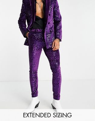 Men's Silk Velvet Pants Purple