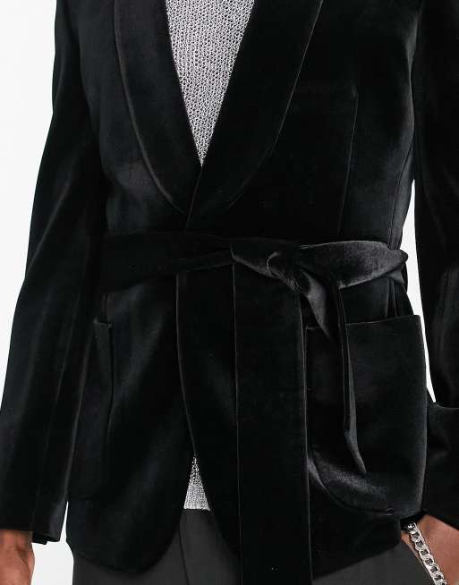 Black velvet 2024 smoking jacket