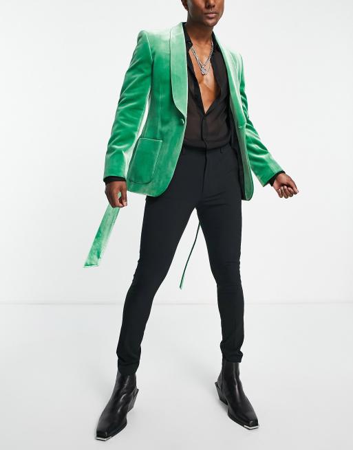 Asos green hot sale velvet blazer