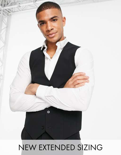 ASOS DESIGN super skinny vest in black