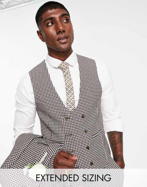 Mens houndstooth clearance waistcoat