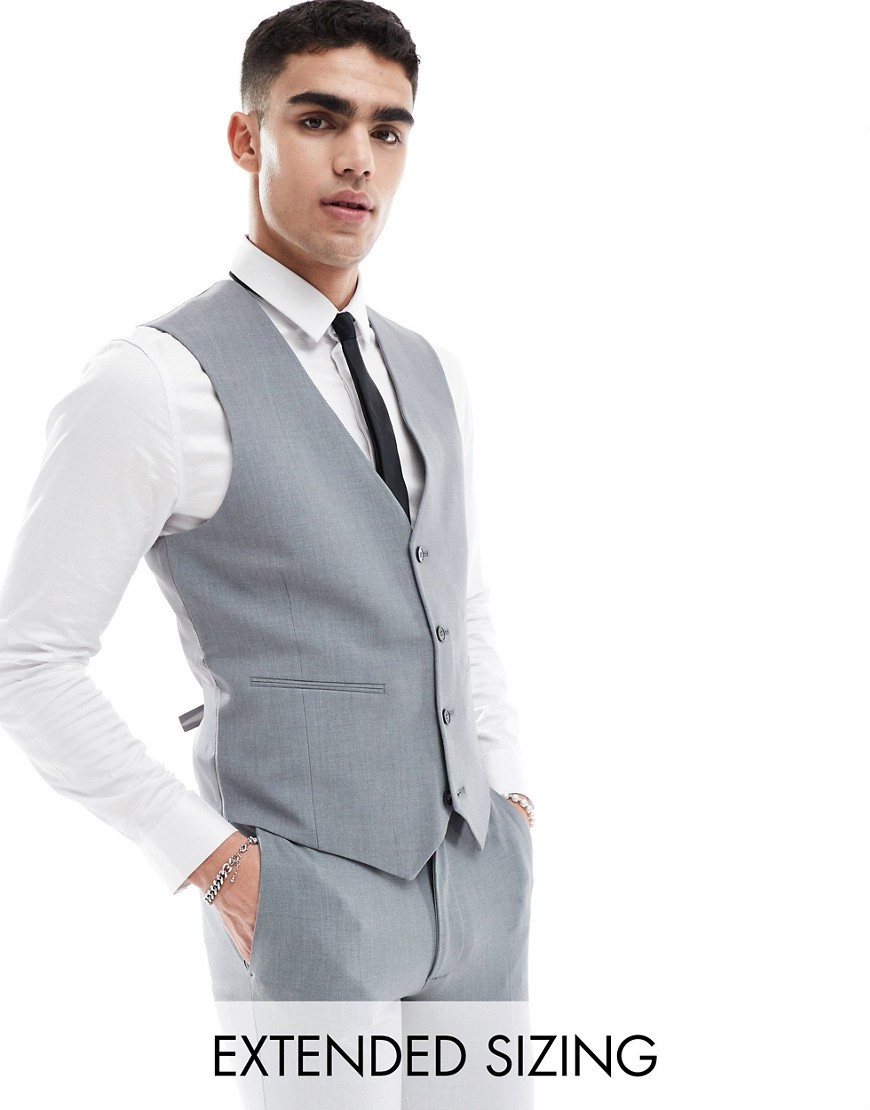 ASOS DESIGN super skinny waistcoat in grey