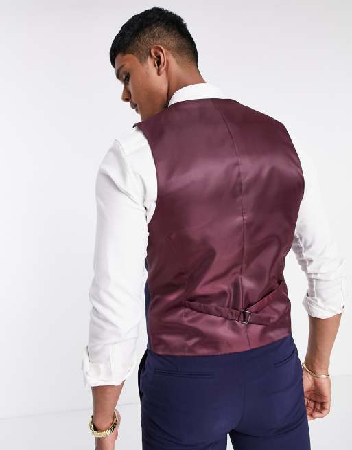 ASOS DESIGN super skinny waistcoat in navy, 2 of 4