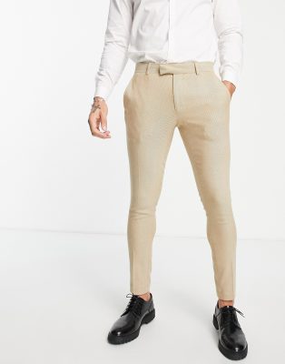 mens skinny beige trousers