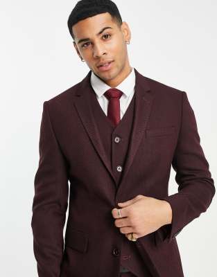 burgundy herringbone suit