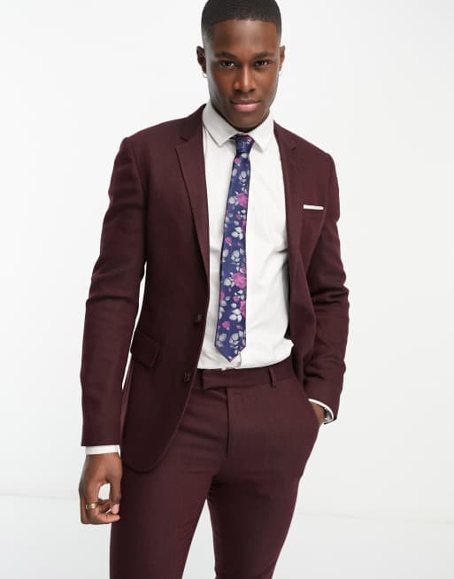 Maroon suit clearance asos