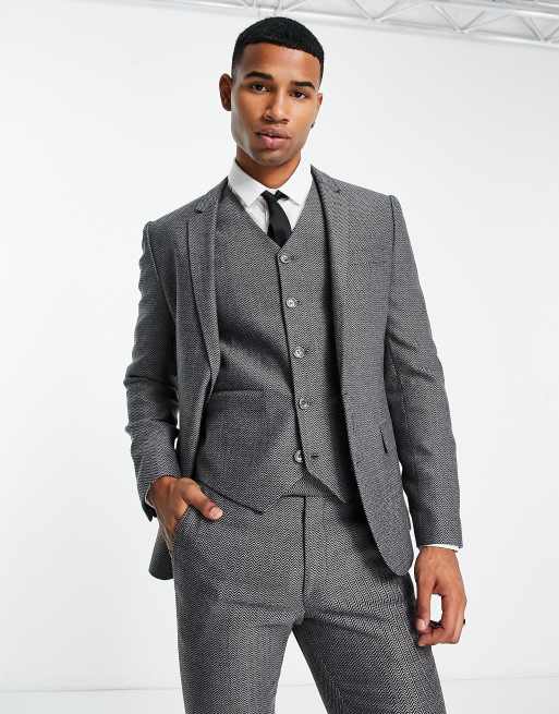 ASOS Super Skinny Four Button Suit in Charcoal