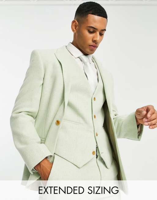 ASOS DESIGN super skinny double breasted suit jacket in stone