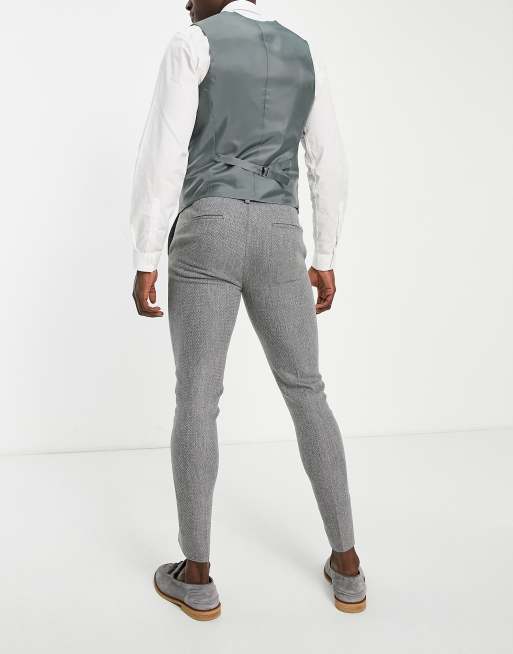 ASOS DESIGN super skinny suit pants in charcoal