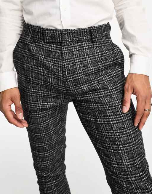 Grey checkered suit on sale pants