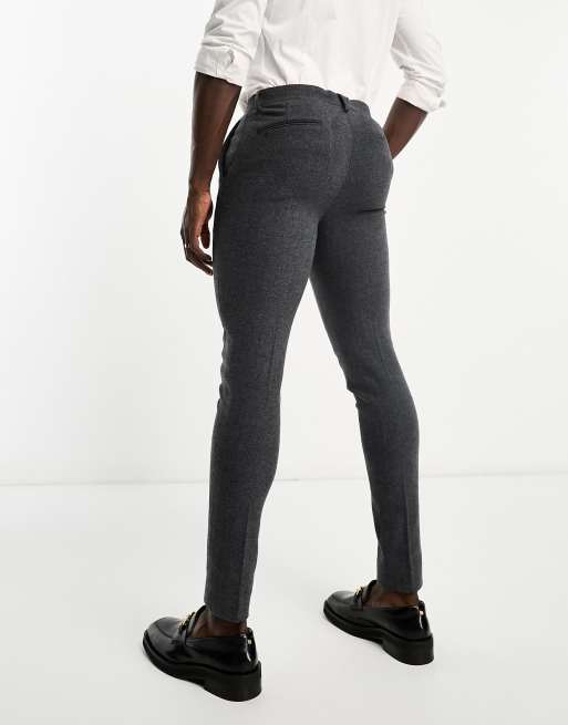 ASOS DESIGN super skinny suit pants in charcoal