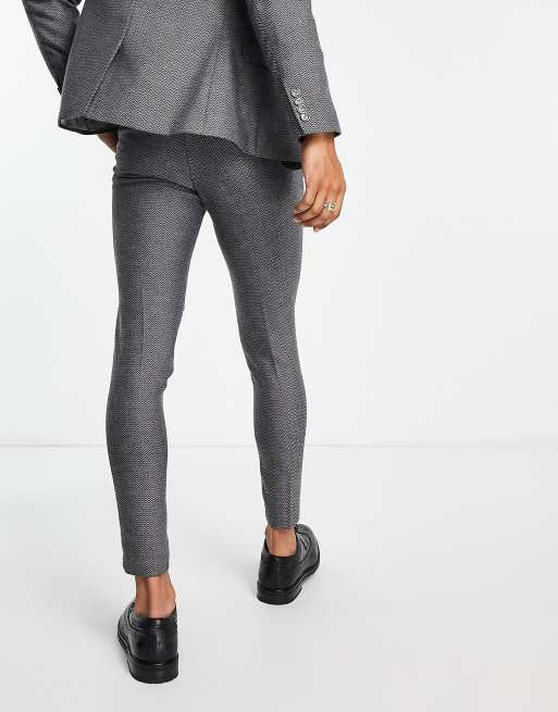 ASOS Super Skinny Four Button Suit in Charcoal