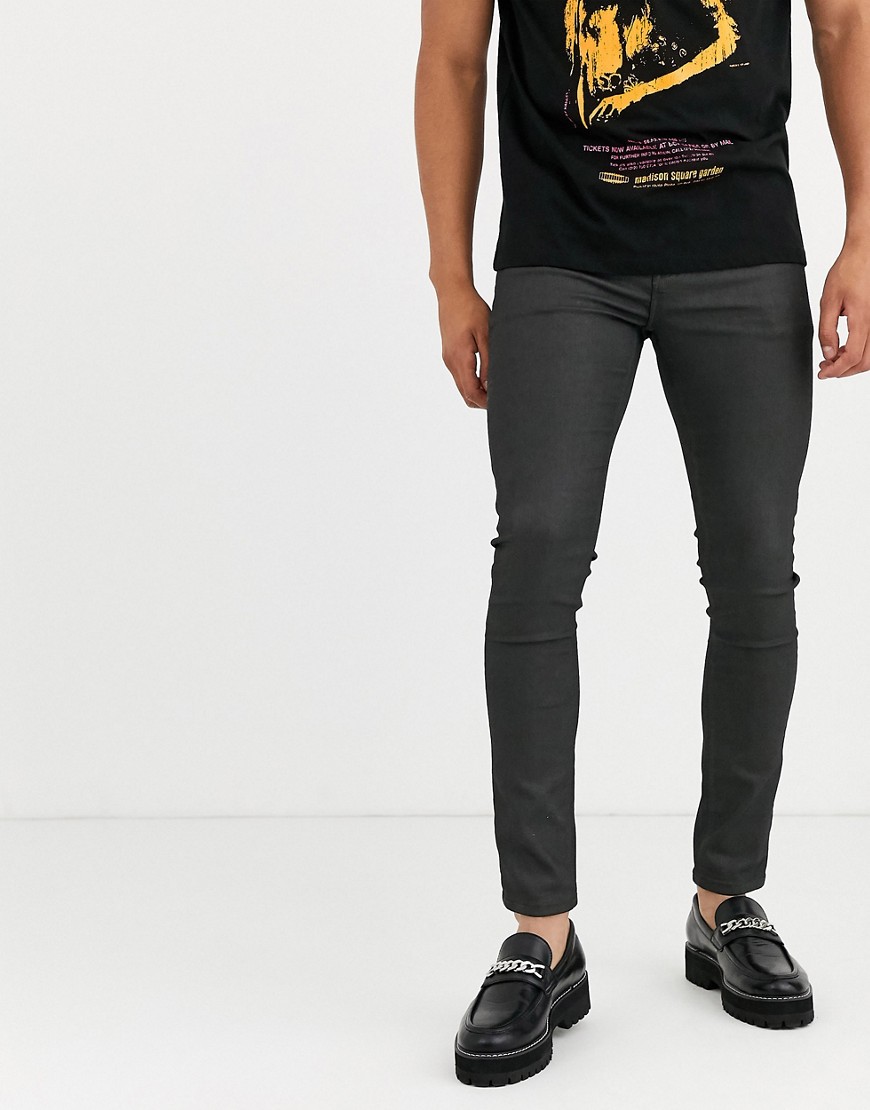ASOS DESIGN - Super skinny overfladebehandlede smarte jeans i militærgrøn