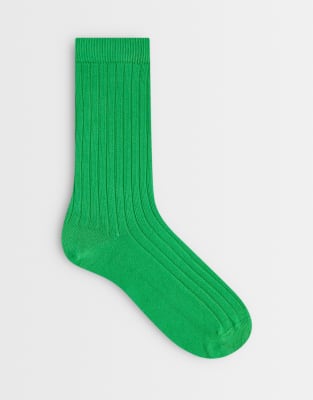 Asos Design Super Soft Ankle Socks In Green