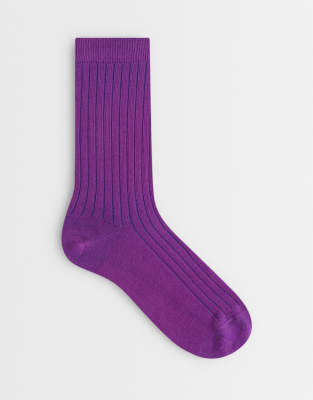 Asos Design Super Soft Ankle Socks In Purple