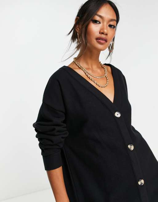 Black dress on sale with black cardigan