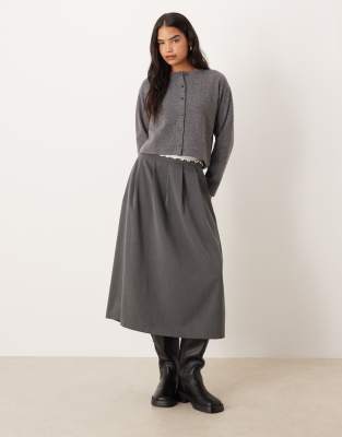 Asos Design Super Soft Button Through Long Sleeve Top In Brown