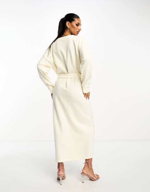 princess polly baby blue dress Plaid Square Neck Belted Button Wool Blend Long Dress Xs main image 1
