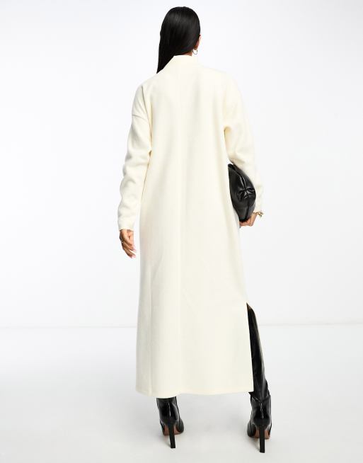 ASOS DESIGN super soft choker detail long sleeve midi jumper dress in winter white ASOS