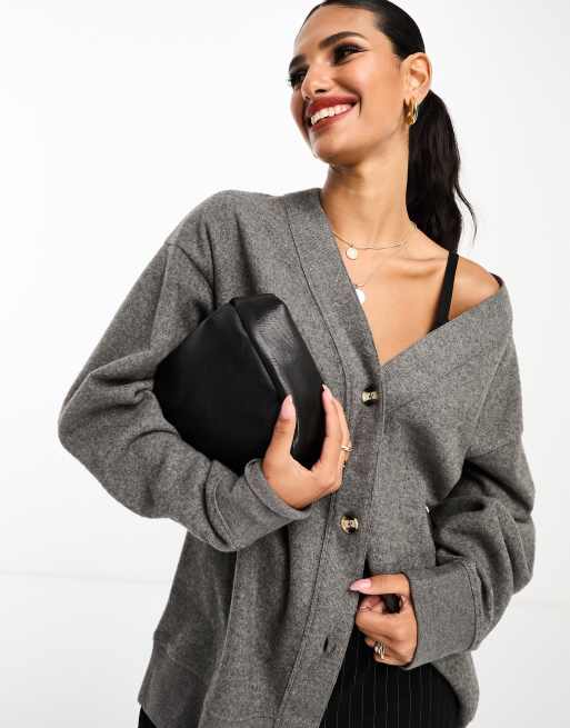 Asos long grey cardigan sale