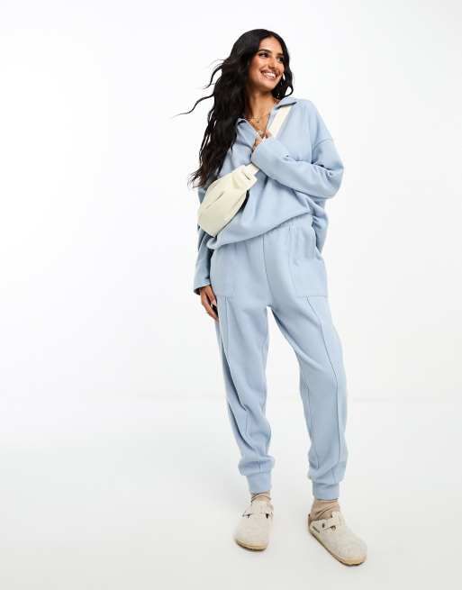 ASOS DESIGN super soft co-ord long line rugby jumper in dusty blue | ASOS