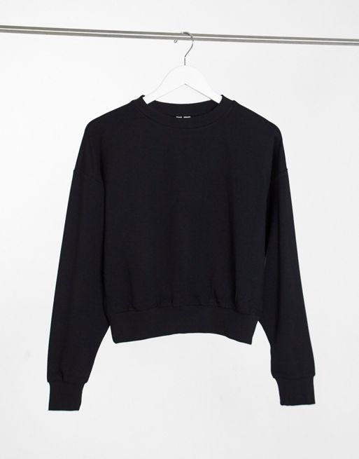 Supersoft Loose Crop Sweater Black