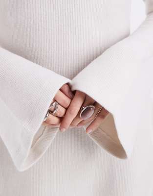 Asos Design Super Soft Fluted Sleeve Mini Dress In Neutral