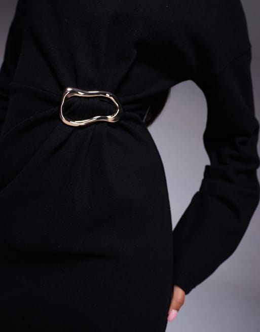 ASOS DESIGN super soft grown-on neck maxi with hardware detail in