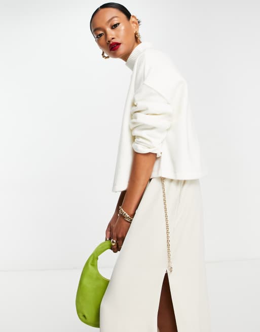 ASOS DESIGN super soft high neck sweater in winter white - part of a set |  ASOS