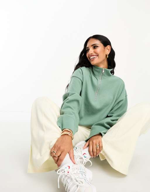 Half zip clearance jumper womens asos