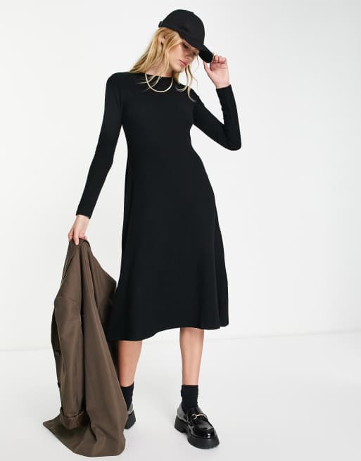 Asos black store swing dress