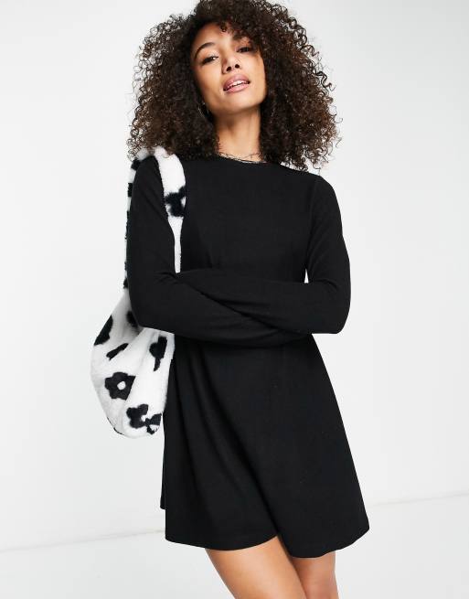 Asos black best sale swing dress