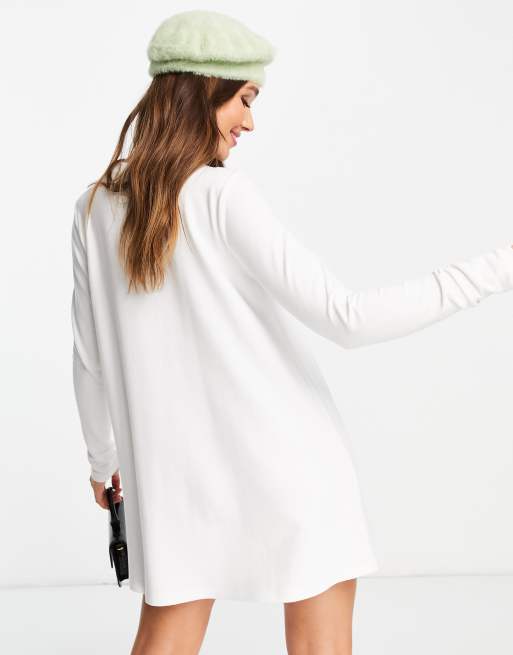 Long-Sleeve Mini Swing Dress