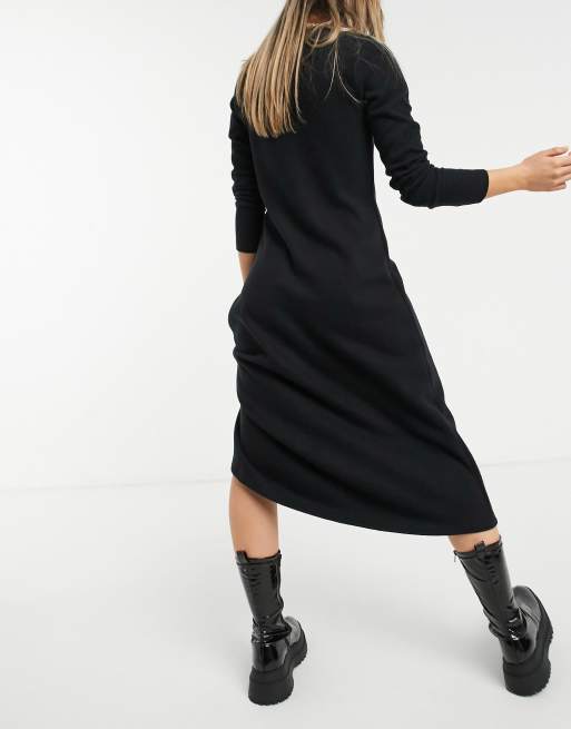 Black midi 2025 swing dress