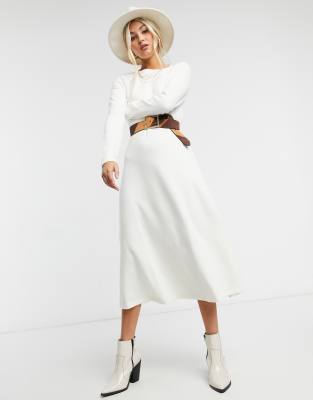 long sleeve winter white dress