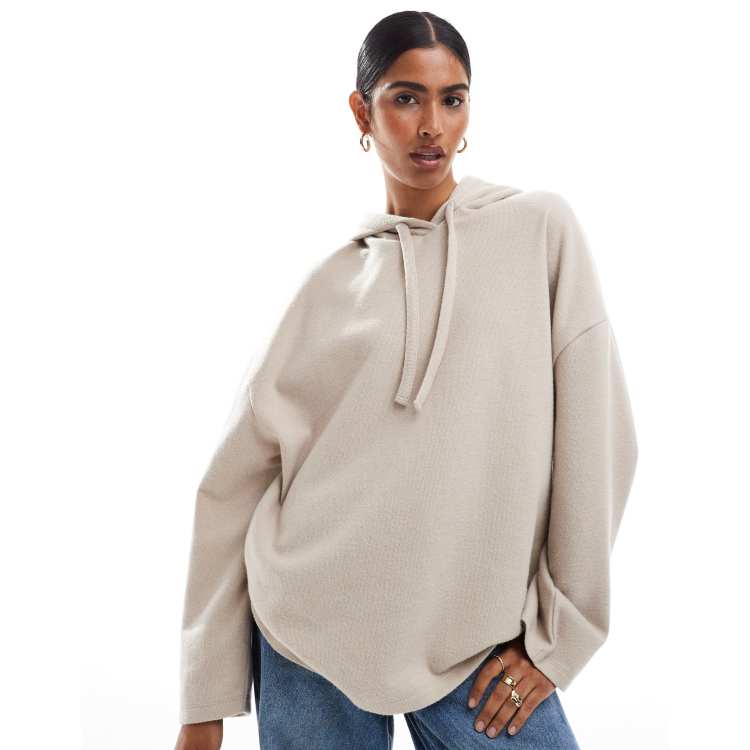 ASOS DESIGN super soft oversized hoodie in warm cream part of a set