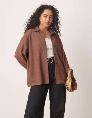 super soft oversized shirt in brown