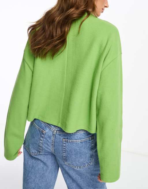 ASOS DESIGN oversized cardigan with pockets in green