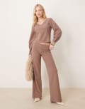 [ASOS DESIGN] ASOS DESIGN super soft pants in chocolate (part of a set)-Brown S Chocolate