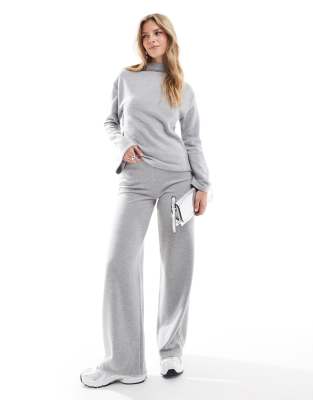 Asos Design Super Soft Pants In Gray Heather - Part Of A Set