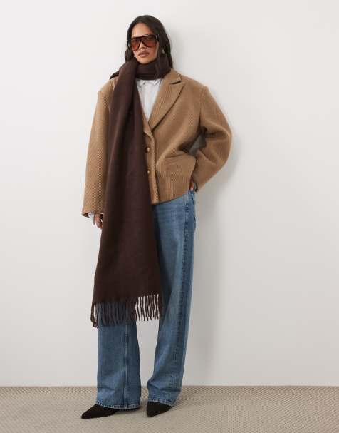 ASOS DESIGN super soft scarf in chocolate - view 1