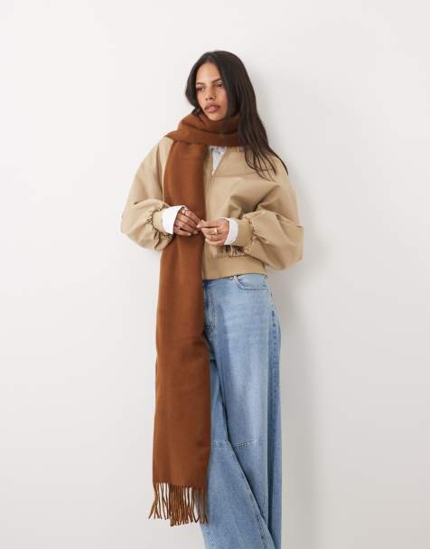 ASOS DESIGN super soft scarf in tabacco - view 1