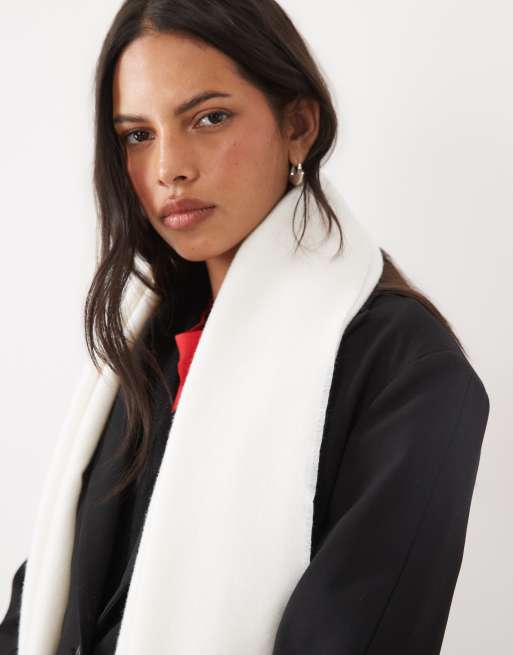 ASOS DESIGN super soft scarf in winter white, 3 of 3