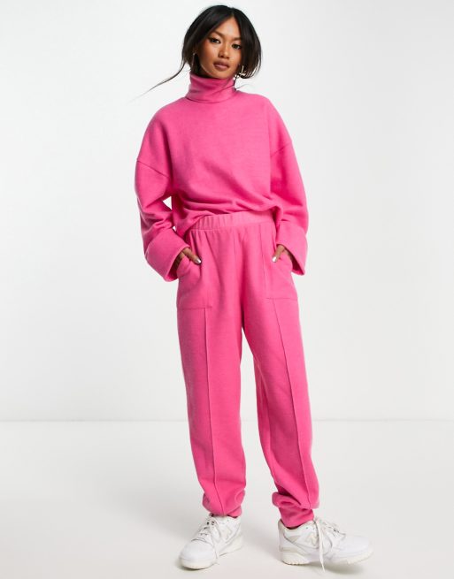 ASOS DESIGN super soft seamed sweatpants in bright pink - part of