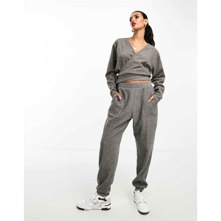 ASOS DESIGN super soft seamed sweatpants in charcoal heather - part of a set